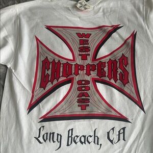 West Coast Choppers White Short-Sleeve Graphic Tee - retro vintage size med